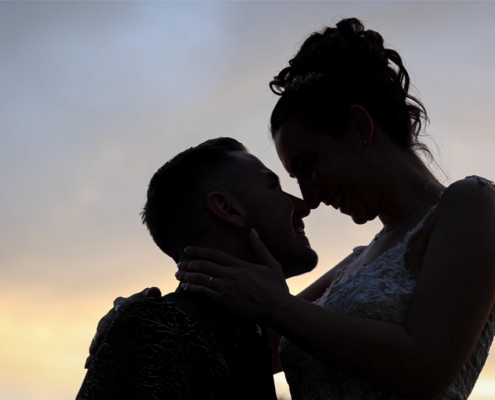 Legvideo Video Matrimoniale Veronica e Davide Villa Fenaroli Sposi in backlight